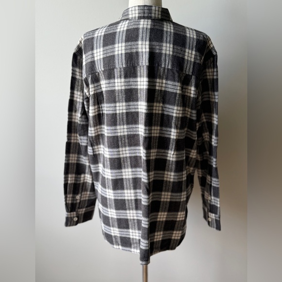 NWT | Madewell | Oversized Ex-Boyfriend Swing Shirt | Gray & Off-White | Large - Picture 6 of 12